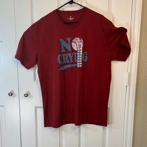 Red Graphic Tee - No Crying Design